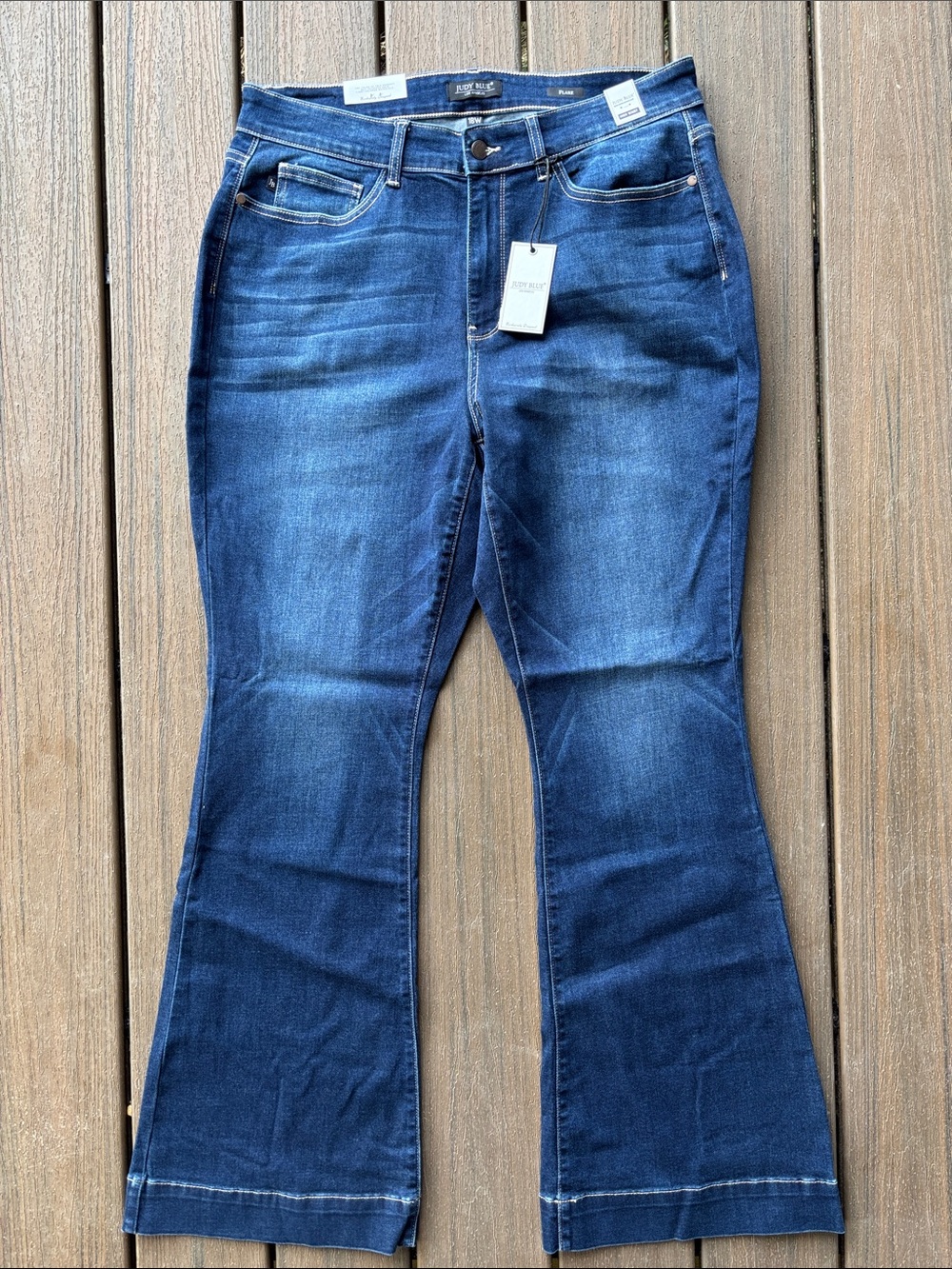 NWT Judy Blue High Rise Flare Denim Blue Jeans Womens Plus Size 18W JB82395DK-PL